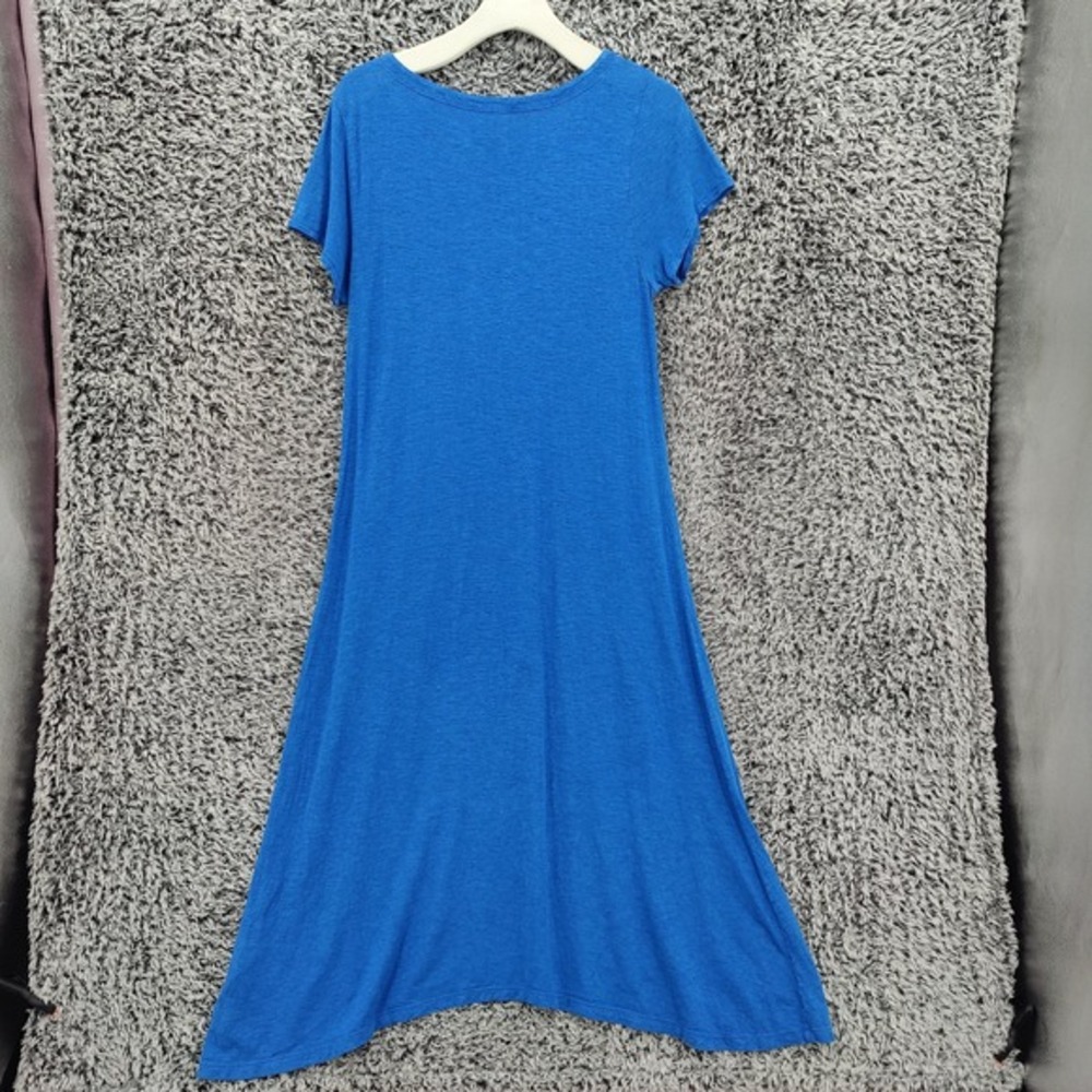 Eileen Fisher Womens Coastal Minimalist Hemp Cotton Dress M Blue Asymmetric Hem - Picture 5 of 16